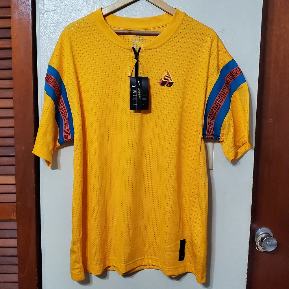 Nike Giannis yellow Short Sleeve 1/4 Zip Shirt